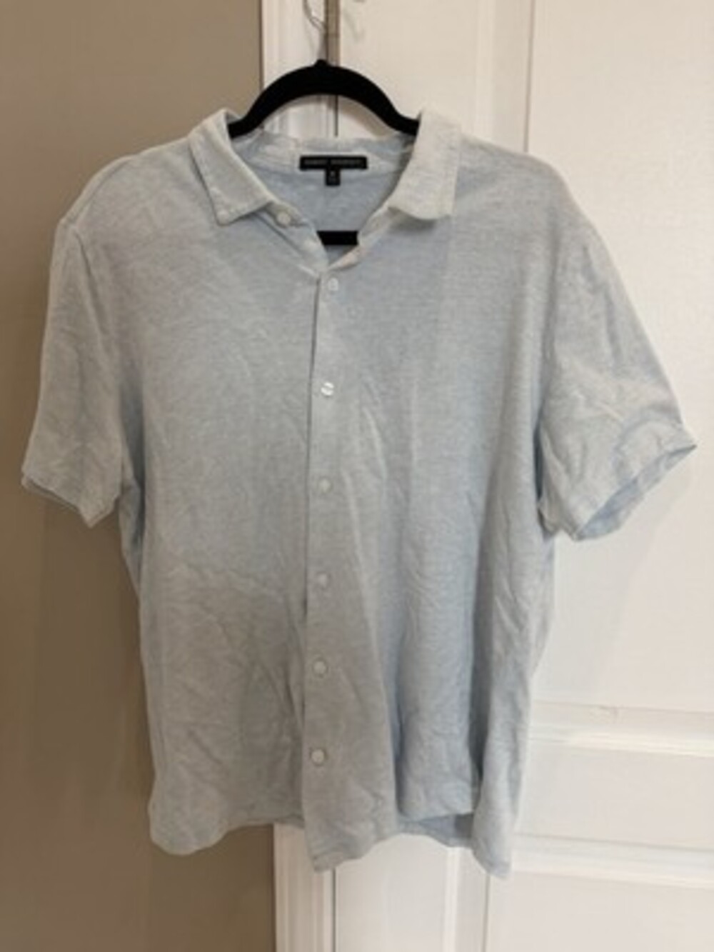 Robert Barakett Men's Blue Short Sleeve Casual Button Down Shirt Luxury XL EUC